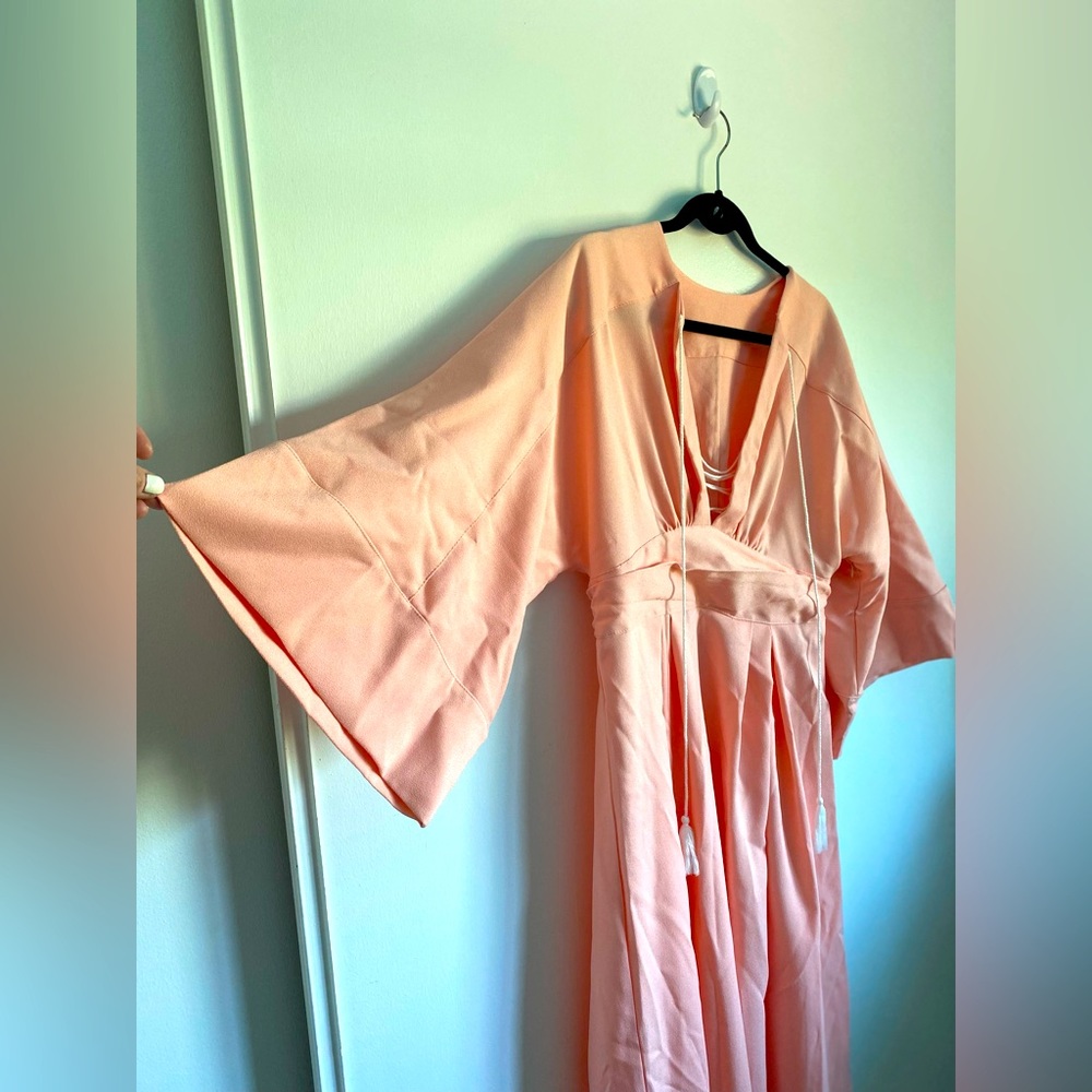 BOHO Bell Sleeve Dress, Size Large, Cotton Poly Blend